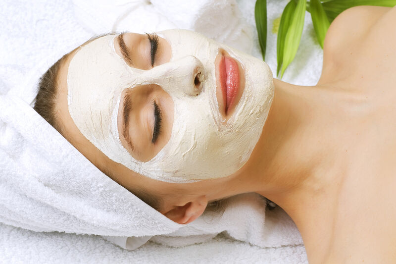 Woman getting a facial